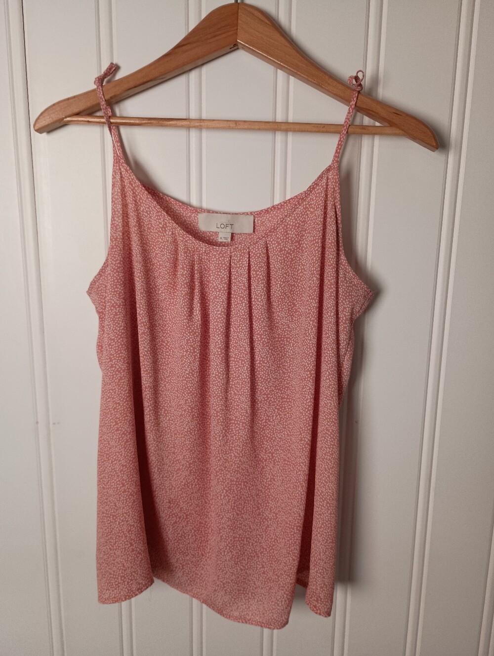 LOFT- Dusty Pink Pleated Spaghetti Strap Camisole- Size XL